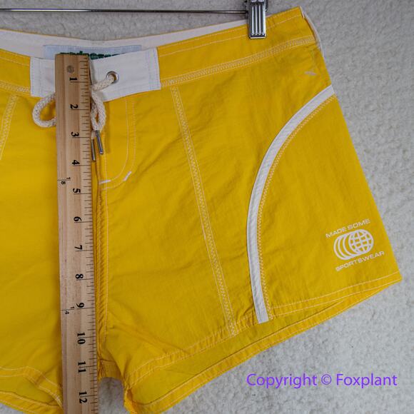 New! Free People Yellow & White Made Some Short Shorts, size 8 - Picture 7 of 13